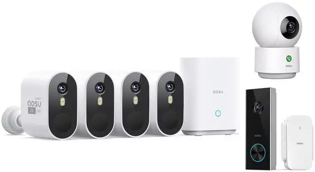 Main image of 2K WirelessCam Pro System 4-Cam-Kit + Doorbell Camera + Indoor Camera