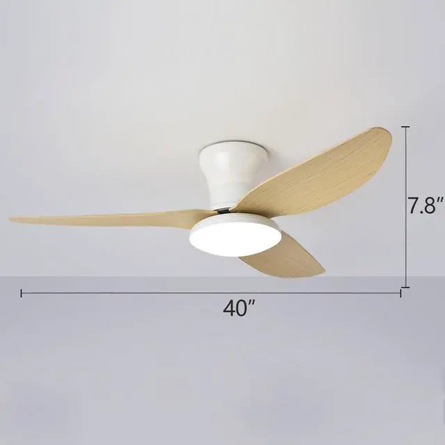 Alt view image 7 of 7 - 40 inch Ceiling Fan with Lights Flush Mount Ceiling Fan with Light and Remote Reversible 6 speeds Modern Ceiling Fan Mute Ceiling Fan with Lights for Bedroom Living Room Kids Room