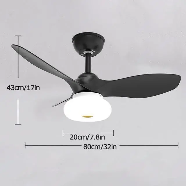 Alt view image 7 of 7 - 32 Inch Ceiling Fan with Lights and Remote Modern Low Profile Ceiling Fan with Light LED 3 Color Dimmable Bedroom Ceiling Fan Outdoor Ceiling Fans for Patios with Light