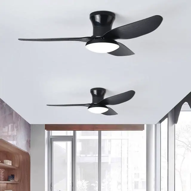 Alt view image 3 of 7 - 40 inch Ceiling Fan with Lights Flush Mount ceiling fan with light and remote Reversible 6 speeds Modern Ceiling Fan Mute Ceiling Fan with Lights for Bedroom Living Room Kids Room