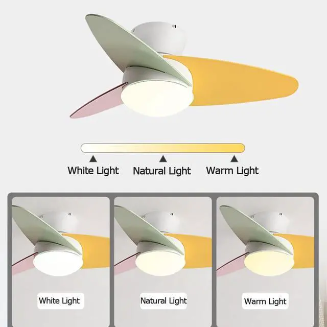 Alt view image 5 of 7 - Flush Mount Modern Ceiling Fan with Remote Low Profile Ceiling Fan with Lights 36 Inch Dimmable LED Small Ceiling Fan with Light for Bedroom Living Room Kids Room