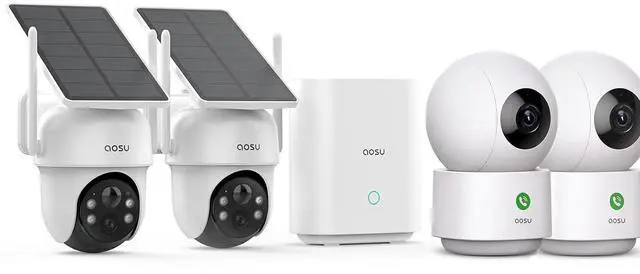 Main image of AOSU 2K Security Camera Indoor, Baby Monitor Pet Camera 2 Pack Security Cameras Outdoor Wireless, 2 Cam-Kit, No Subscription,