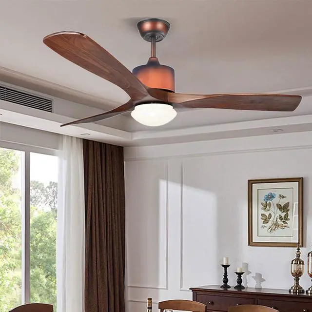 Alt view image 2 of 7 - Wood Ceiling Fan with Lights 42 inch Ceiling Fan with Lights and Remote Retro 6 Speed 3 Color Dimmable Smart Ceiling Fan for Living Room Farmhouse Bedroom