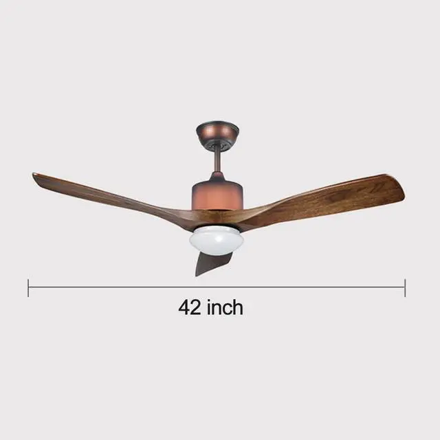 Alt view image 7 of 7 - Wood Ceiling Fan with Lights 42 inch Ceiling Fan with Lights and Remote Retro 6 Speed 3 Color Dimmable Smart Ceiling Fan for Living Room Farmhouse Bedroom