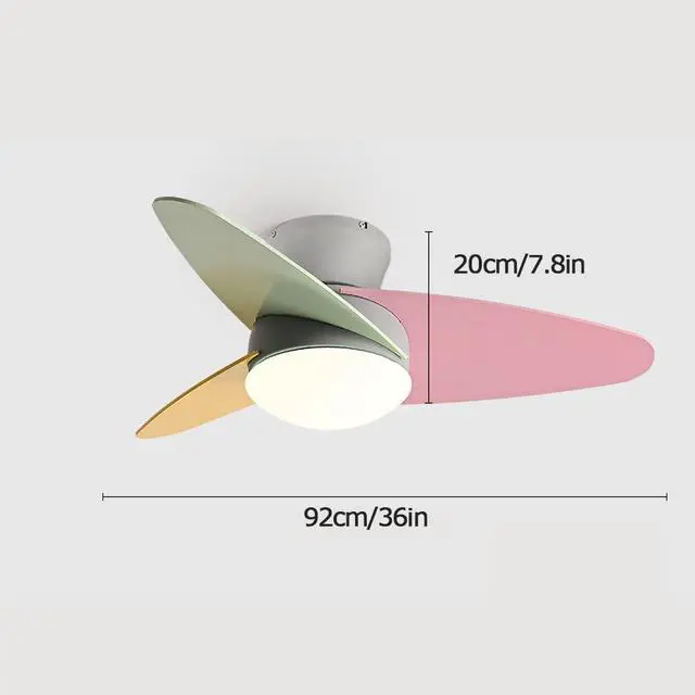 Alt view image 5 of 5 - Flush Mount Modern Ceiling Fan with Remote Low Profile Ceiling Fan with Lights 36 Inch Dimmable LED Small Ceiling Fan with Light for Bedroom Living Room Kids Room