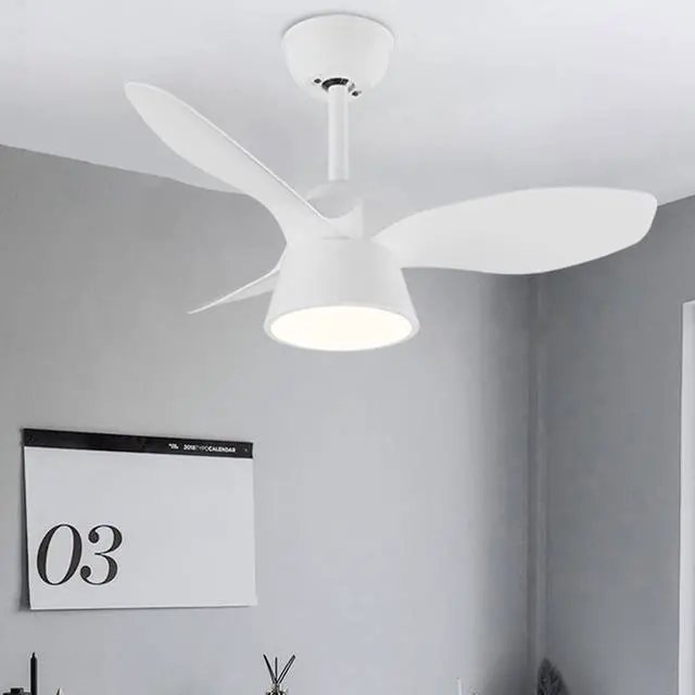Alt view image 2 of 5 - Simple Small Ceiling Fan with Light 32 Inch Ceiling Fans with Lights and Remote Iron Acrylic Low Profile Ceiling Fan with Light Outdoor Ceiling Fans for Patios with Light