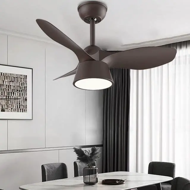 Alt view image 2 of 5 - Simple Small Ceiling Fan with Light 32 Inch Ceiling Fans with Lights and Remote Iron Acrylic Low Profile Ceiling Fan with Light Outdoor Ceiling Fans for Patios with Light