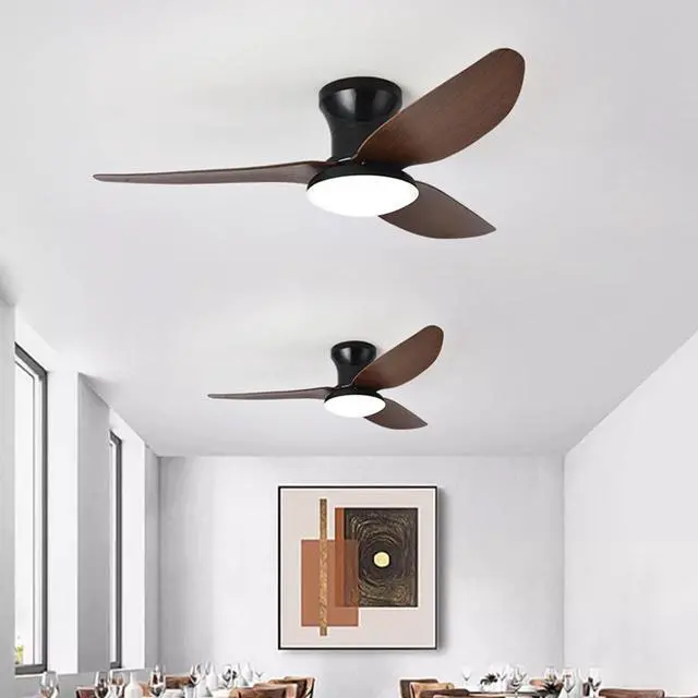 Alt view image 3 of 7 - 40 inch Ceiling Fan with Lights Flush Mount ceiling fan with light and remote Reversible 6 speeds Modern Ceiling Fan Mute Ceiling Fan with Lights for Bedroom Living Room Kids Room