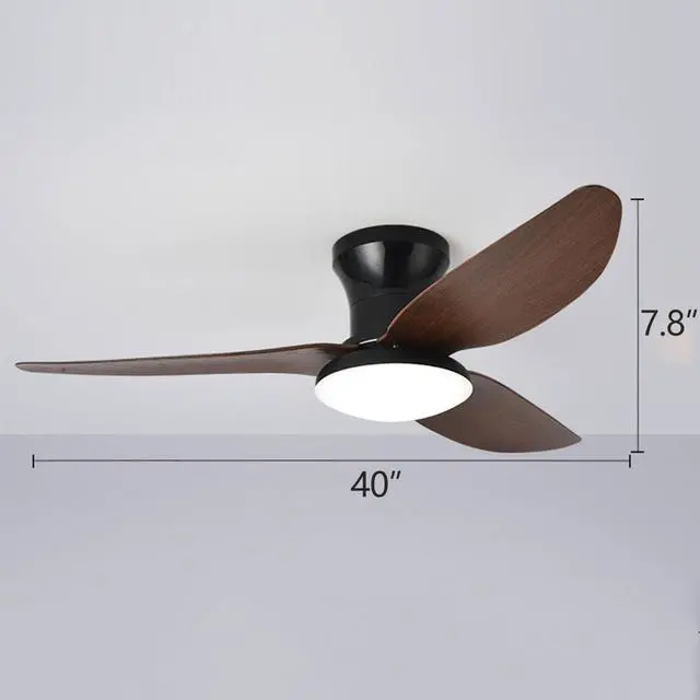 Alt view image 7 of 7 - 40 inch Ceiling Fan with Lights Flush Mount ceiling fan with light and remote Reversible 6 speeds Modern Ceiling Fan Mute Ceiling Fan with Lights for Bedroom Living Room Kids Room