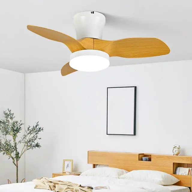 Alt view image 2 of 7 - Modern Low Profile Ceiling Fan with Lights 28 inch Ceiling Fan With Light and Remote, Reversible DC Motor, 3CCT, 6 speed, Noiseless, Small Flush Mount Ceiling Fans for Bedroom Living Room