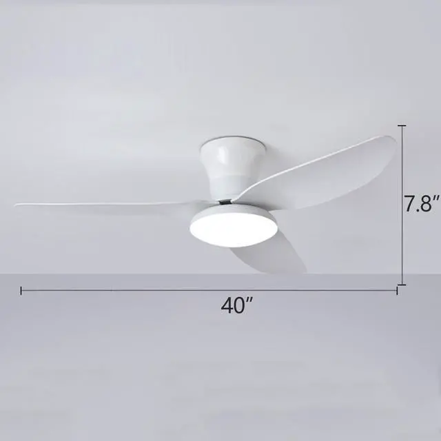 Alt view image 7 of 7 - 40 inch Ceiling Fan with Lights Flush Mount ceiling fan with light and remote Reversible 6 speeds Modern Ceiling Fan Mute Ceiling Fan with Lights for Bedroom Living Room Kids Room