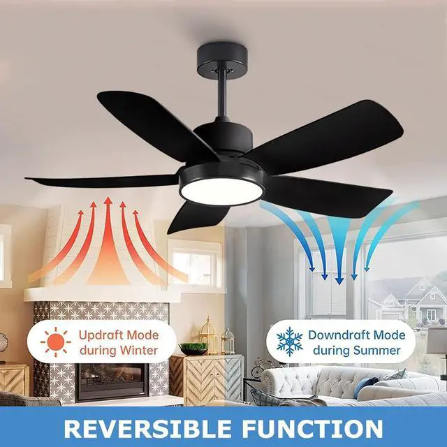 Alt view image 4 of 7 - Ceiling Fan with Lights 3 CCT Modern remote ceiling fans 6 speed Reversible DC motor Boom type ceiling fans with light 42 inch outdoor ceiling fans for Bedroom Living Room Kids Room