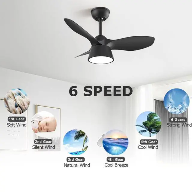 Alt view image 3 of 7 - Simple Small Ceiling Fan with Light 32 Inch Ceiling Fans with Lights and Remote Iron Acrylic Low Profile Ceiling Fan with Light Outdoor Ceiling Fans for Patios with Light