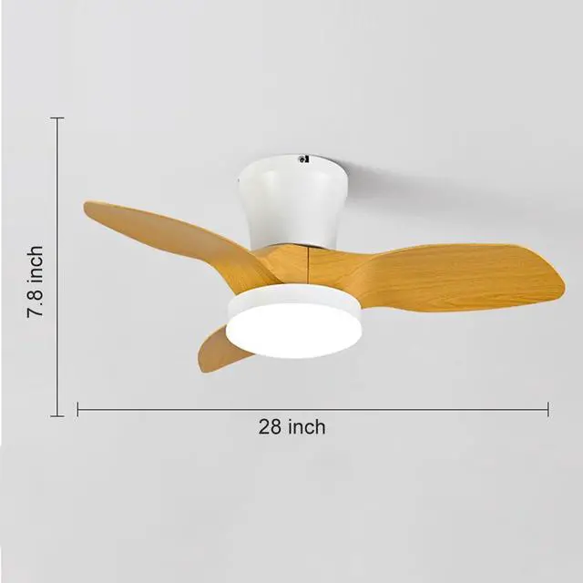 Alt view image 7 of 7 - Modern Low Profile Ceiling Fan with Lights 28 inch Ceiling Fan With Light and Remote, Reversible DC Motor, 3CCT, 6 speed, Noiseless, Small Flush Mount Ceiling Fans for Bedroom Living Room