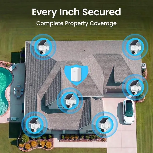 Alt view image 5 of 7 - aosu 2K Indoor Security Camera 1Pack + T2 Ultra 4K Solar Outdoor Wireless Security Camera System 6-Cam Kit