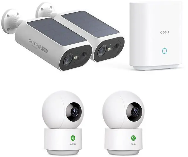 Main image of aosu Solar Security Cameras Wireless Outdoor/Indoor, 4 Pack