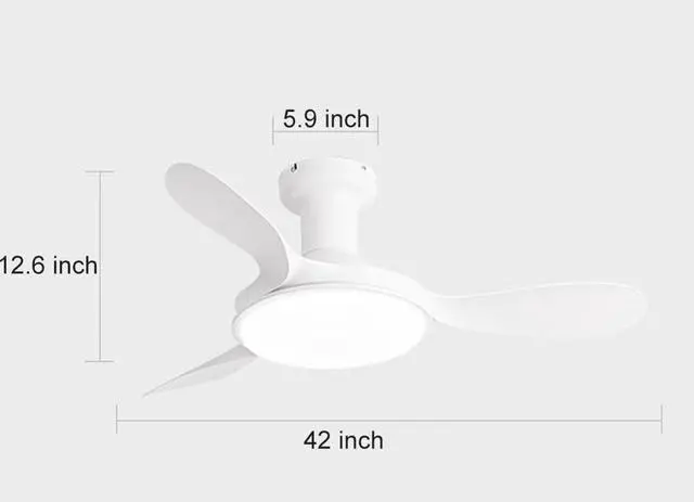 Alt view image 7 of 7 - Modern Ceiling Fans with Lights Flush Mount 42 inch Ceiling Fan with Light and Remote 6 Speed 3 Color Dimmable Smart Ceiling Fans Low Profile Ceiling Fans with Reversible DC Motor for Bedroom