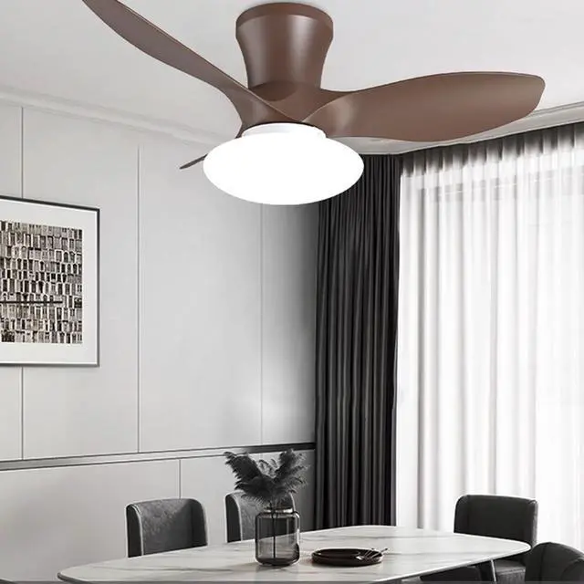Alt view image 2 of 5 - Modern Remote Ceiling Fan with Lights Simple 32 Inch Small Ceiling Fan with Light LED Smart Dimmable Fan Light Flush Mount Indoor Low Profile Ceiling Fan with Light