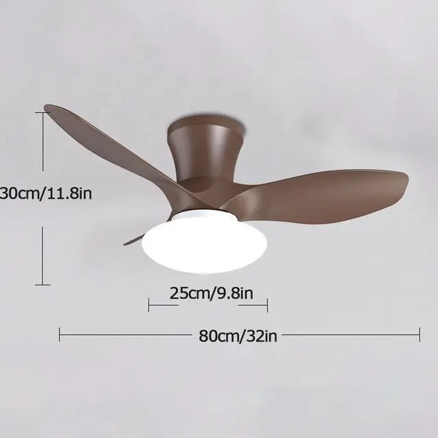 Alt view image 5 of 5 - Modern Remote Ceiling Fan with Lights Simple 32 Inch Small Ceiling Fan with Light LED Smart Dimmable Fan Light Flush Mount Indoor Low Profile Ceiling Fan with Light