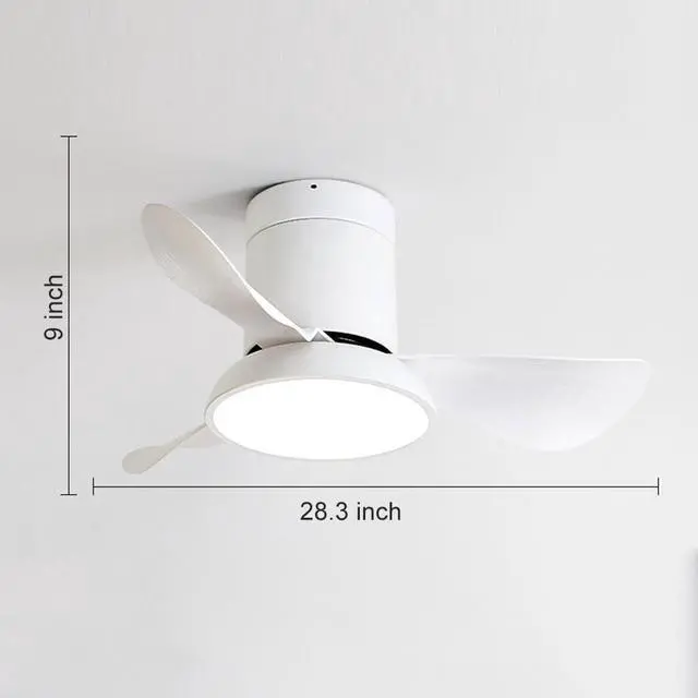 Alt view image 7 of 7 - 28 inch Small Flush Mount Ceiling Fans with Lights Remote Low Profile Modern Ceiling Fans with Lights, 3CCT, Reversible, 6 Speed, Noiseless, for Patio Kitchen Bedroom