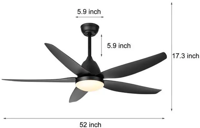 Alt view image 7 of 7 - 52 inch Indoor/Outdoor Ceiling Fans with Lights and Remote Modern LED Smart Ceiling Fan 3-Color Light 6-Speed Timing Reversible DC Motor for Bedroom Living Room Dining Room Patio