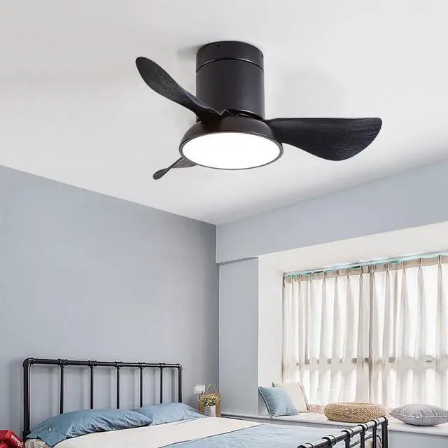 Alt view image 2 of 7 - 28 inch Small Flush Mount Ceiling Fans with Lights Remote Low Profile Modern Ceiling Fans with Lights, 3CCT, Reversible, 6 Speed, Noiseless, for Patio Kitchen Bedroom