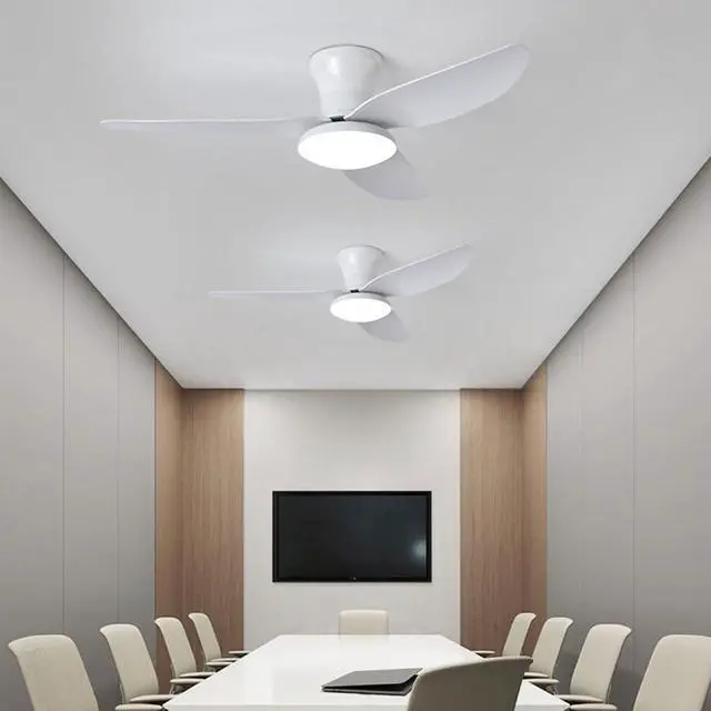 Alt view image 3 of 7 - 40 inch Ceiling Fan with Lights Flush Mount ceiling fan with light and remote Reversible 6 speeds Modern Ceiling Fan Mute Ceiling Fan with Lights for Bedroom Living Room Kids Room