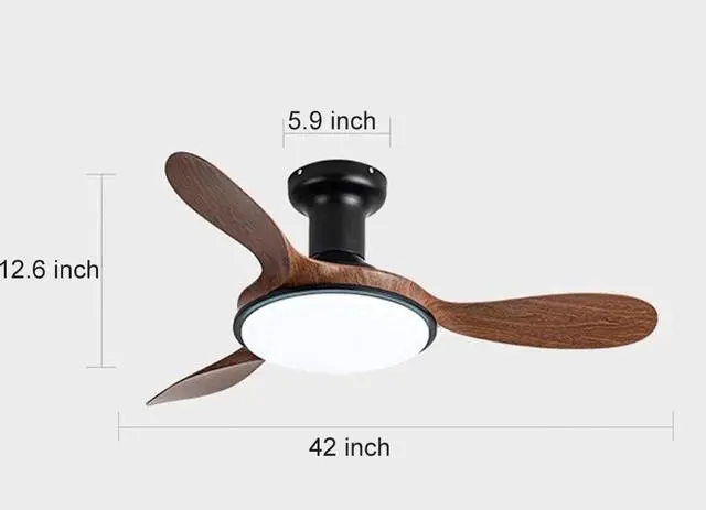 Alt view image 7 of 7 - Modern Ceiling Fans with Lights Flush Mount 42 inch Ceiling Fan with Light and Remote 6 Speed 3 Color Dimmable Smart Ceiling Fans Low Profile Ceiling Fans with Reversible DC Motor for Bedroom