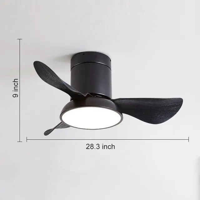 Alt view image 7 of 7 - 28 inch Small Flush Mount Ceiling Fans with Lights Remote Low Profile Modern Ceiling Fans with Lights, 3CCT, Reversible, 6 Speed, Noiseless, for Patio Kitchen Bedroom