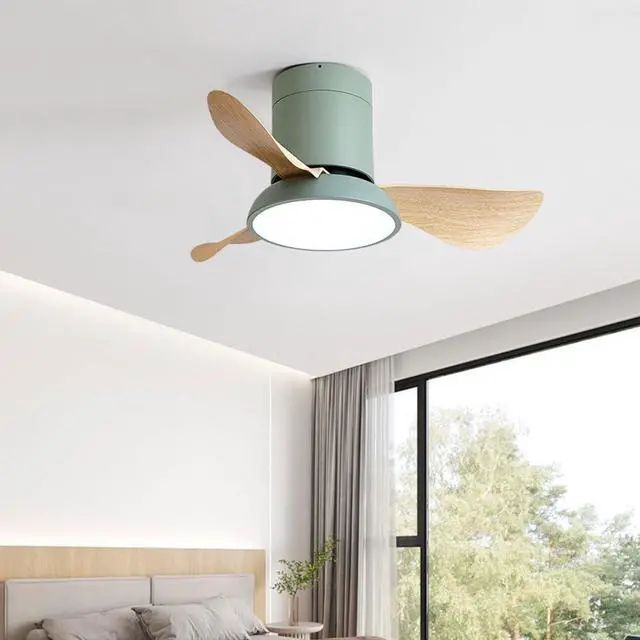 Alt view image 2 of 7 - 28 inch Small Flush Mount Ceiling Fans with Lights Remote Low Profile Modern Ceiling Fans with Lights, 3CCT, Reversible, 6 Speed, Noiseless, for Patio Kitchen Bedroom