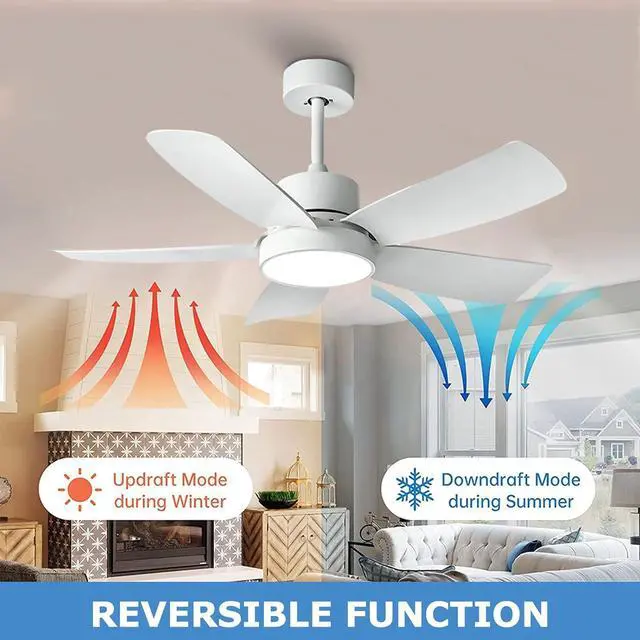 Alt view image 4 of 7 - Ceiling Fan with Lights 3 CCT Modern remote ceiling fans 6 speed Reversible DC motor Boom type ceiling fans with light 42 inch outdoor ceiling fans for Bedroom Living Room Kids Room