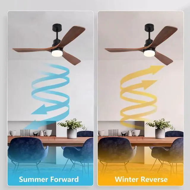 Alt view image 3 of 7 - Wood Ceiling Fan with Lights Industrial Retro 42 inch Ceiling Fan with Light and Remote 3 Color Dimmable, Reversible Mute Farmhouse Ceiling Fan Outdoor Ceiling Fans for patios with Light