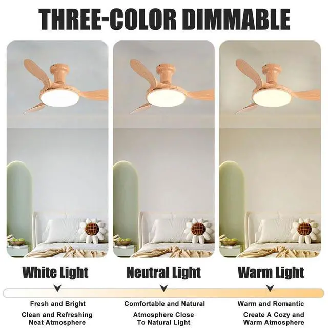 Alt view image 5 of 7 - Modern Ceiling Fans with Lights Flush Mount 42 inch Ceiling Fan with Light and Remote 6 Speed 3 Color Dimmable Smart Ceiling Fans Low Profile Ceiling Fans with Reversible DC Motor for Bedroom