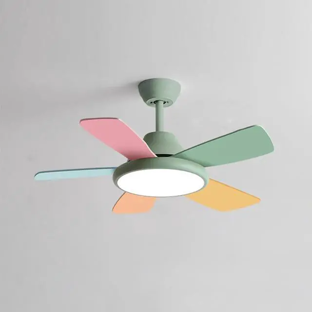 Main image of 36 inch Ceiling Fans with Lights and Remote Modern Kids Room Ceiling Fans with Reversible DC Motor, 6 Speeds, 3 Colors, Noiseless for Indoor/Outdoor Bedroom Patio