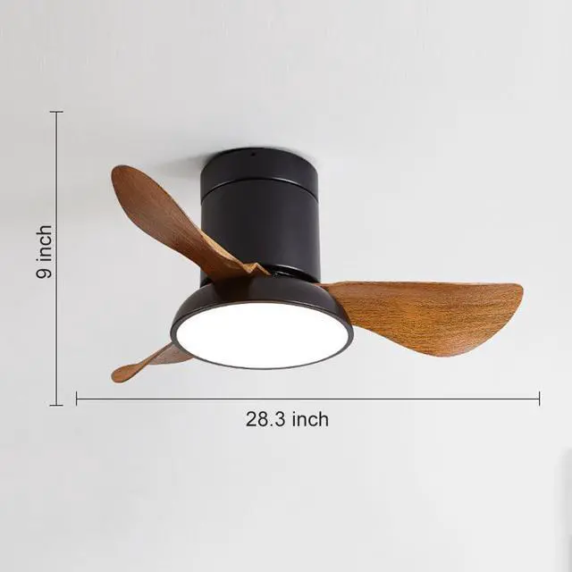 Alt view image 7 of 7 - 28 inch Small Flush Mount Ceiling Fans with Lights Remote Low Profile Modern Ceiling Fans with Lights, 3CCT, Reversible, 6 Speed, Noiseless, for Patio Kitchen Bedroom