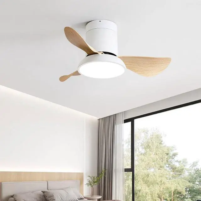 Alt view image 2 of 7 - 28 inch Small Flush Mount Ceiling Fans with Lights Remote Low Profile Modern Ceiling Fans with Lights, 3CCT, Reversible, 6 Speed, Noiseless, for Patio Kitchen Bedroom