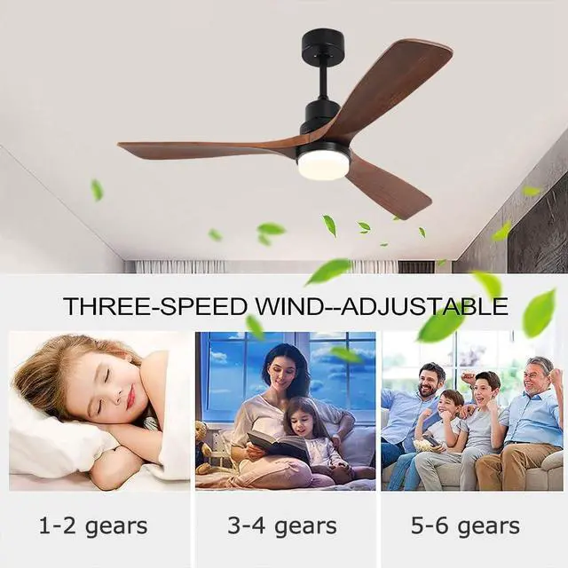 Alt view image 5 of 7 - Wood Ceiling Fan with Lights Industrial Retro 42 inch Ceiling Fan with Light and Remote 3 Color Dimmable, Reversible Mute Farmhouse Ceiling Fan Outdoor Ceiling Fans for patios with Light