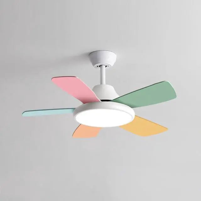 Main image of 36 inch Ceiling Fans with Lights and Remote Modern Kids Room Ceiling Fans with Reversible DC Motor, 6 Speeds, 3 Colors, Noiseless for Indoor/Outdoor Bedroom Patio