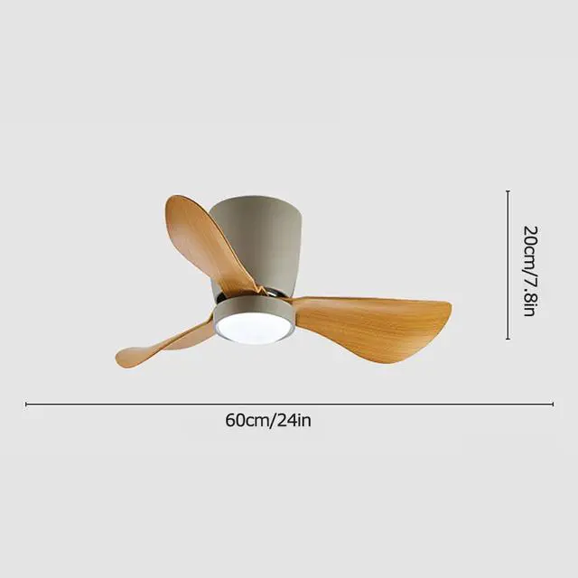 Alt view image 7 of 7 - Simple 24 Inch Ceiling Fan with Lights Flush Mount Modern Ceiling Fan Light Ceiling Fans with Lights and Remote Low Profile Dimmable Ceiling Fans with Lights for Bedroom