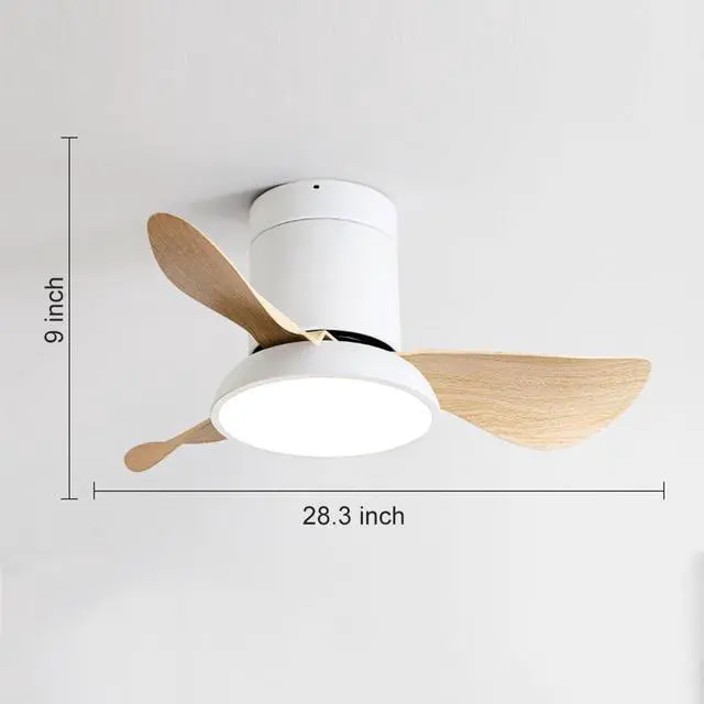 Alt view image 7 of 7 - 28 inch Small Flush Mount Ceiling Fans with Lights Remote Low Profile Modern Ceiling Fans with Lights, 3CCT, Reversible, 6 Speed, Noiseless, for Patio Kitchen Bedroom