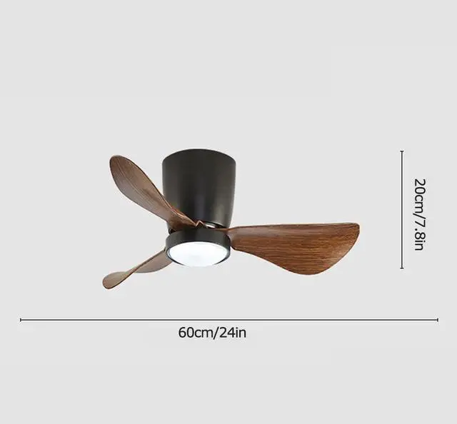 Alt view image 5 of 5 - Simple 24 Inch Ceiling Fan with Lights Flush Mount Modern Ceiling Fan Light Ceiling Fans with Lights and Remote Low Profile Dimmable Ceiling Fans with Lights for Bedroom