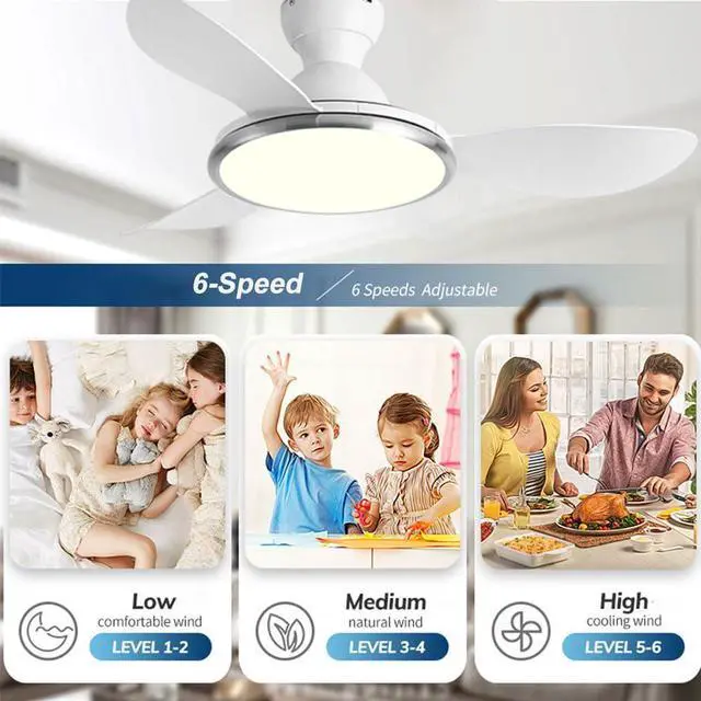 Alt view image 3 of 7 - Ceiling Fan with Lights, 36 inch Ceiling Fan with Lights and Remote, Reversible Blades, Quiet Motor, LED Dimmable Modern Ceiling Fans for Bedroom,Indoor/Outdoor Patio Use
