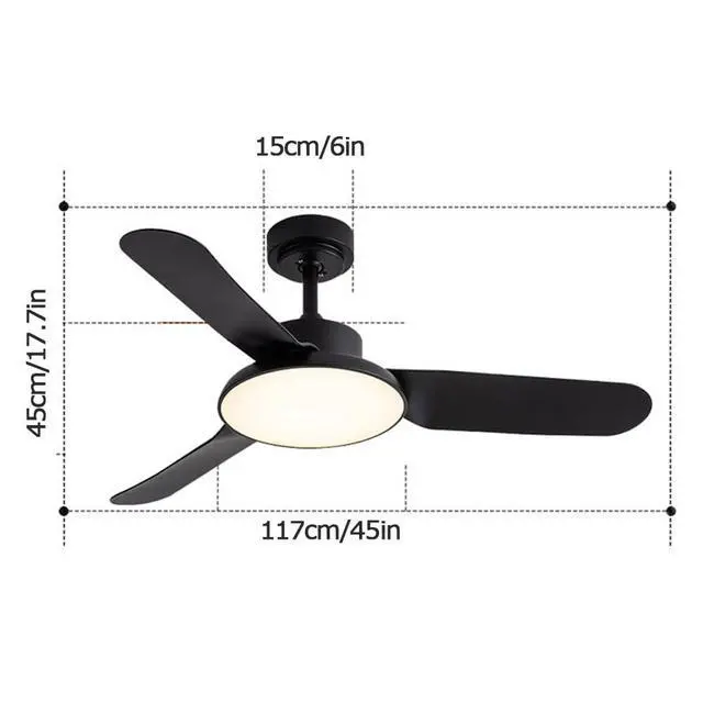 Alt view image 6 of 6 - Modern 3 Color Ceiling Fan with Lights Mute Flush Mount Ceiling Fan Light Low Profile 45 Inch Ceiling Fan for Bedroom LED Ceiling Fans with Lights and Remote Outdoor Ceiling Fans for Patios