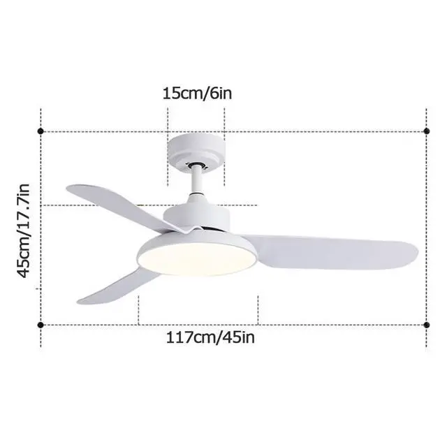 Alt view image 5 of 5 - Modern 3 Color Ceiling Fan with Lights Mute Flush Mount Ceiling Fan Light Low Profile 45 Inch Ceiling Fan for Bedroom LED Ceiling Fans with Lights and Remote Outdoor Ceiling Fans for Patios