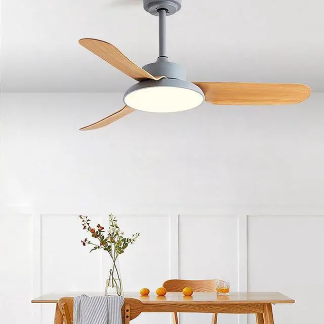 Alt view image 2 of 7 - Modern 3 Color Ceiling Fan with Lights Mute Flush Mount Ceiling Fan Light Low Profile 45 Inch Ceiling Fan for Bedroom LED Ceiling Fans with Lights and Remote Outdoor Ceiling Fans for Patios