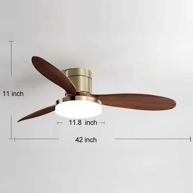 Alt view image 7 of 7 - Flush Mount 42 inch Ceiling Fan with Lights, Low Profile Ceiling Fan with Light and Remote, Reversible Quiet DC Motor, 6 Speed, Dimmable Modern Ceiling Fans for Bedroom/Farmhouse/Patio/Indoor