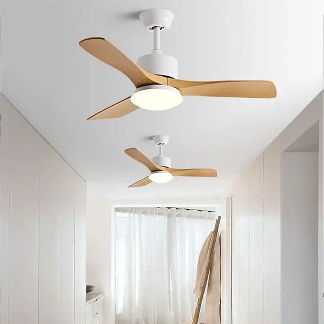 Alt view image 2 of 5 - 36 Inch Ceiling Fans with Lights and Remote Imitation Wood Small Ceiling Fan with Light Modern Simple Low Profile Ceiling Fan with Light 6 Speed 3 Color Mute Fan Light