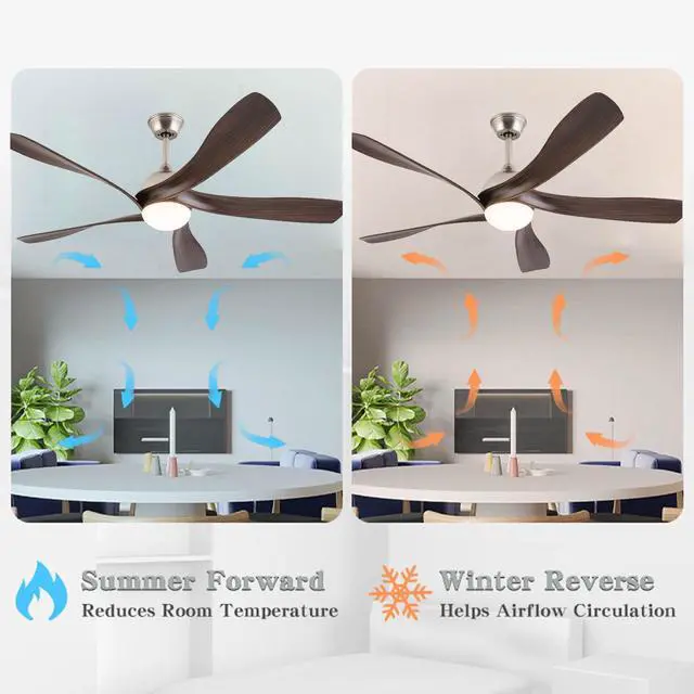 Alt view image 4 of 7 - Ceiling Fans with Lights Remote Control 56" Modern LED Ceiling Fan with Lights Reversible DC Motor, Dimmable 3CCT Quiet Ceiling Fan for Covered Patios Living Room