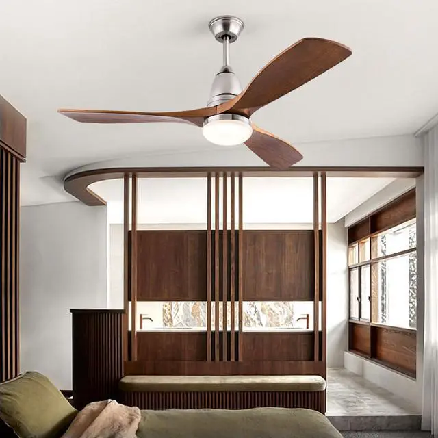 Alt view image 5 of 7 - Ceiling Fans with Lights 42 inch Nickel Color Ceiling Fan with Lights and Remote LED Ceiling Fan Dimmable 3-Color Temperatures 6-Speed, Quiet Modern Ceiling Fan for Bedroom Indoor/Outdoor Use