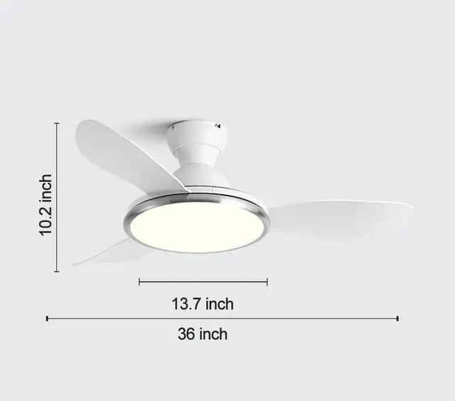 Alt view image 7 of 7 - Ceiling Fan with Lights, 36 inch Ceiling Fan with Lights and Remote, Reversible Blades, Quiet Motor, LED Dimmable Modern Ceiling Fans for Bedroom,Indoor/Outdoor Patio Use